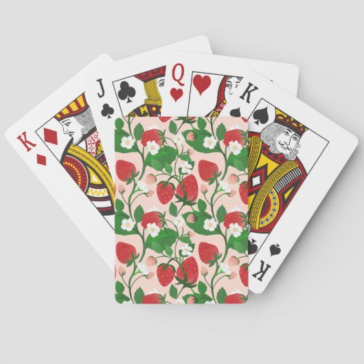 Jeu De Cartes Fraise d'été en rose (dos)