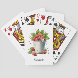Jeu De Cartes Fraises fraîches cuites dans un seau