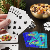 Jeu De Cartes Français Bleu Africain Tissé Abstrait violet forme (In Situ)