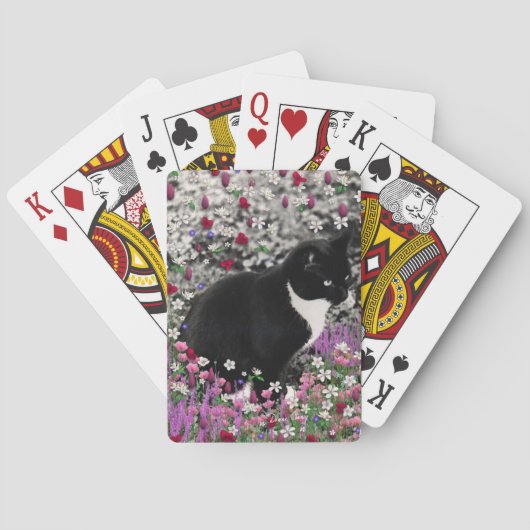 Jeu De Cartes Frappes en Fleurs II - Tuxedo Kitty Cat (dos)
