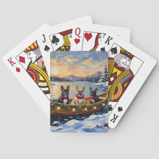 Jeu De Cartes French Bulldog Christmas Boat Holiday (dos)