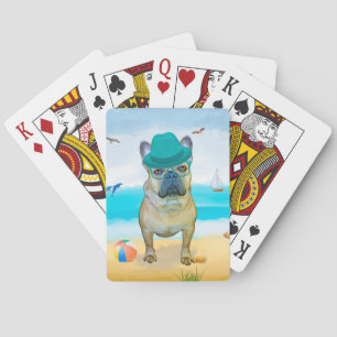 Jeu De Cartes French Bulldog sur la plage