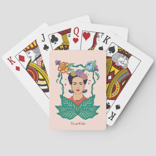 Jeu De Cartes Frida Kahlo Graphisme du cadre floral (dos)