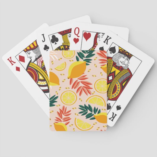 Jeu De Cartes Fruit de citron d'été frais (dos)