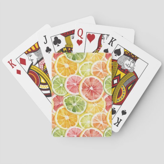 Jeu De Cartes Fruits Citriques Lime Citron Orange Pamplemousse (dos)