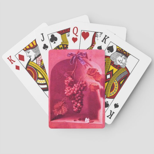 Jeu De Cartes FRUITS DE SAISON PROSPÉRITÉ rose fuchsia rouge (dos)