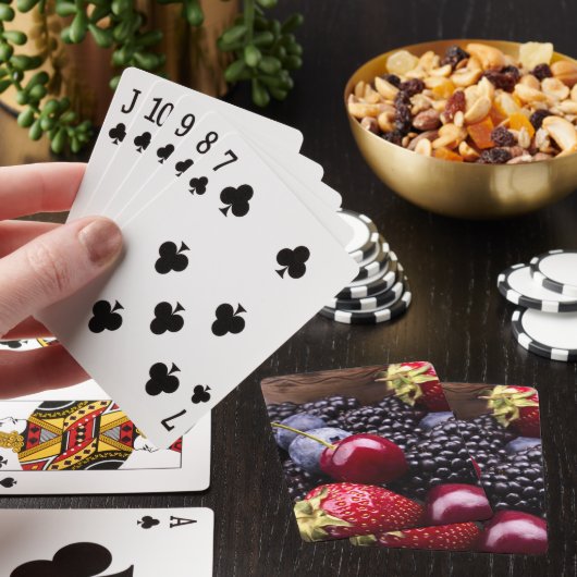 Jeu De Cartes Fruits savoureux d'été sur un Tableau en bois (In Situ)