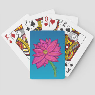 Jeu De Cartes Fuchsia Pink Flower with blue background Tote
