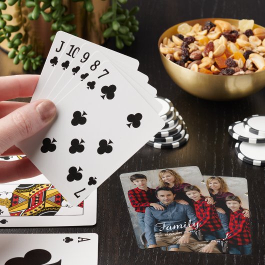 Jeu De Cartes Full Photo - Vertical Custom Script Family Text (In Situ)