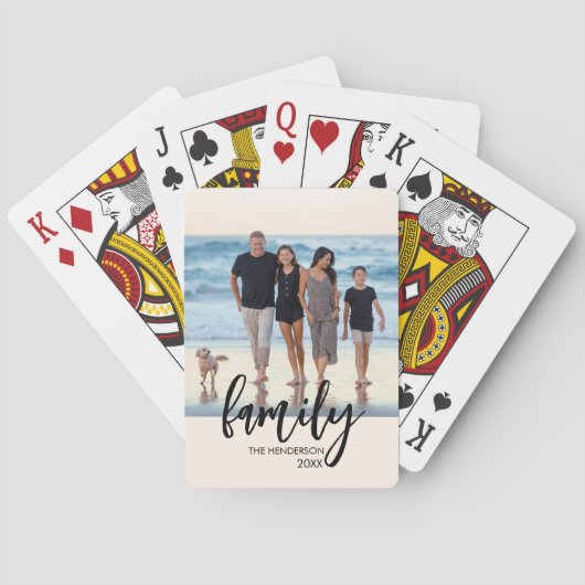 Jeu De Cartes Full Photo - Vertical Custom Script Family Text  (dos)