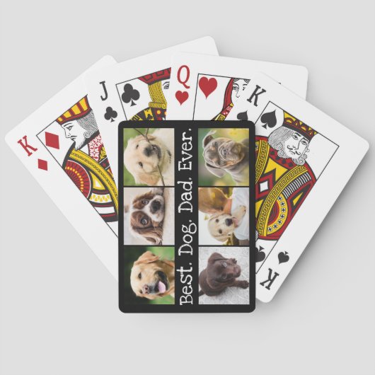 Jeu De Cartes Fun 6 Photo Meilleur Chien Papa Jamais Collage Per (dos)