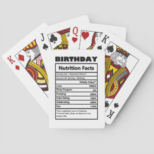 Jeu De Cartes Funky Birthday Nutrition Facts Carte postale