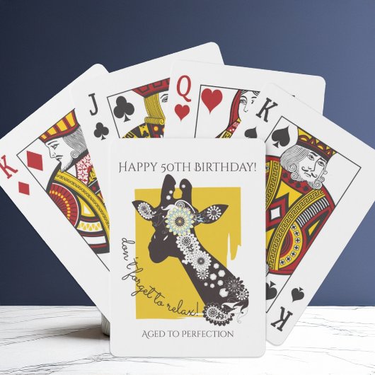 Jeu De Cartes Funky Cool Giraffe Funny Anniversaire