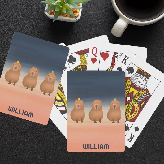 Jeu De Cartes Funny Capybara Triplet Personnalisé