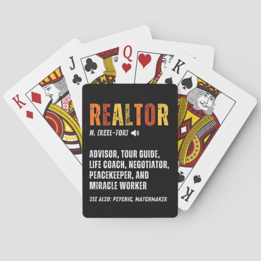 Jeu De Cartes Funny Courtier immobilier Realtor (dos)