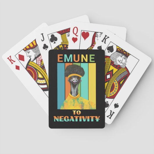 Jeu De Cartes Funny Emu Bird Pun - Emune à la Négativité (dos)