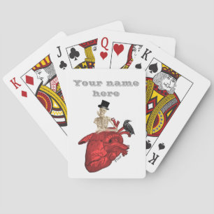 Jeu De Cartes Funny gothic humor and red intage heart