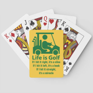Jeu De Cartes Funny Life is Golf Green Yellow Playing Cards