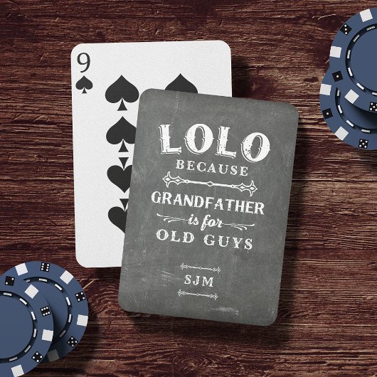 Jeu De Cartes Funny Lolo Grand-père Monogramme