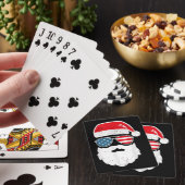 Jeu De Cartes Funny Père Noël Visage Lunettes de soleil patrioti (In Situ)