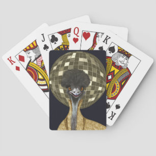 Jeu De Cartes Funny Retro Golden Disco Ball Emu Bird