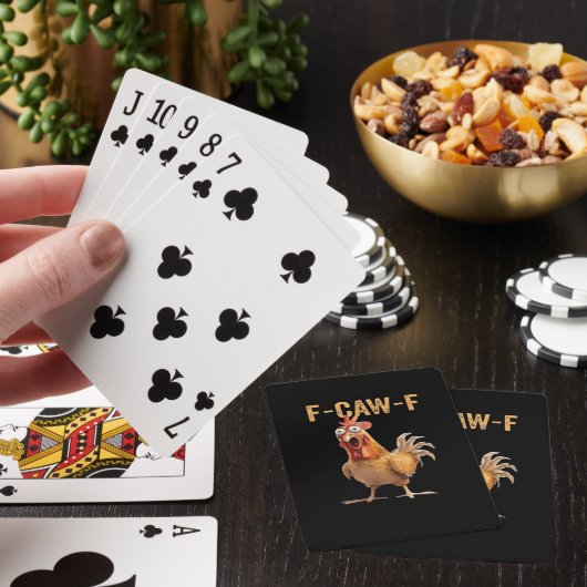 Jeu De Cartes Funny Screaming Chicken F-Caw-F Joke Design Classi (In Situ)