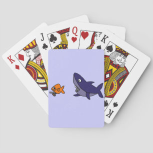 Jeu De Cartes Funny Shark Chasing Goldfish with Gun