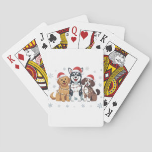 Jeu De Cartes Funny Sibérien Husky Amoureux des chiens sapin de