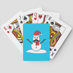 Jeu De Cartes Funny Snowman avec Moustache et carotte