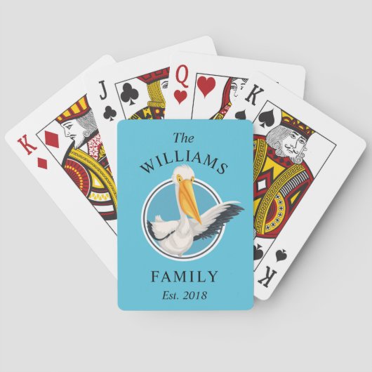 Jeu De Cartes Funny Waving Pelican Nom de famille (dos)