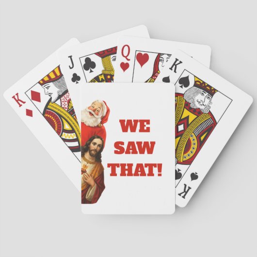Jeu De Cartes Funny “We Saw That” Santa and Jesus Design (dos)