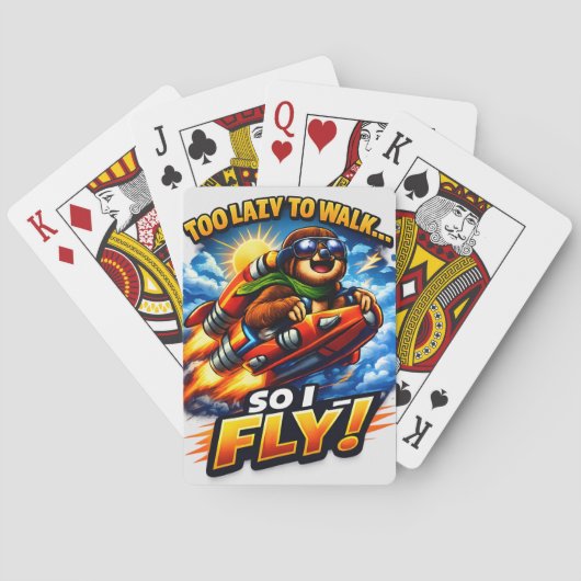 Jeu De Cartes Fusée de paresseux drôle Mème, Trop paresseux pour (dos)