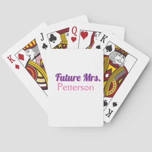 Jeu De Cartes Future Mme ajouter nom mariée mariage enterrement  (dos)