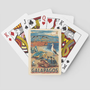 Jeu De Cartes Galapagos Animaux Voyage Art Vintage