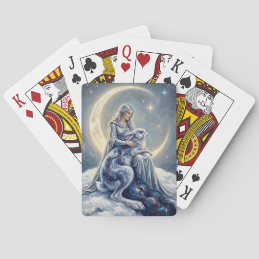 Jeu De Cartes Galaxie céleste Lièvre Lune Déesse Fantastique Art (dos)
