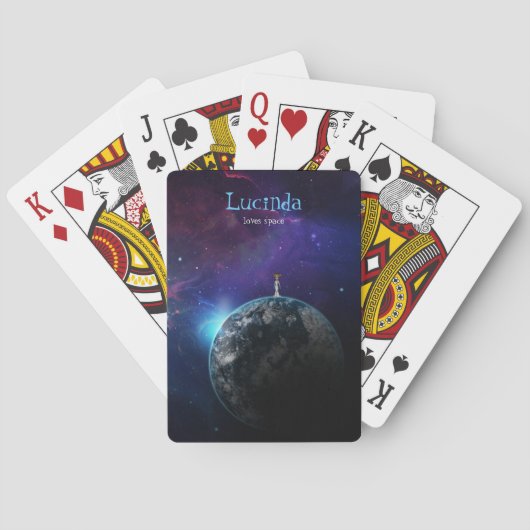 Jeu De Cartes Galaxie spatiale personnalisée étoiles et planètes (dos)