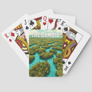 Jeu De Cartes Gambie Illustration Travel Art Vintage