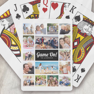 Jeu De Cartes Game On! Monogramme Retro Photo Collage 16 Photos
