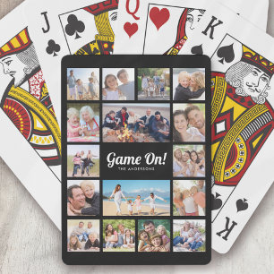 Jeu De Cartes Game On! Monogramme Retro Photo Collage 16 Photos