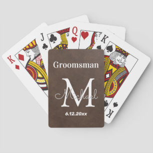 Jeu De Cartes garçon d'honneur personnalisé, cuir simili