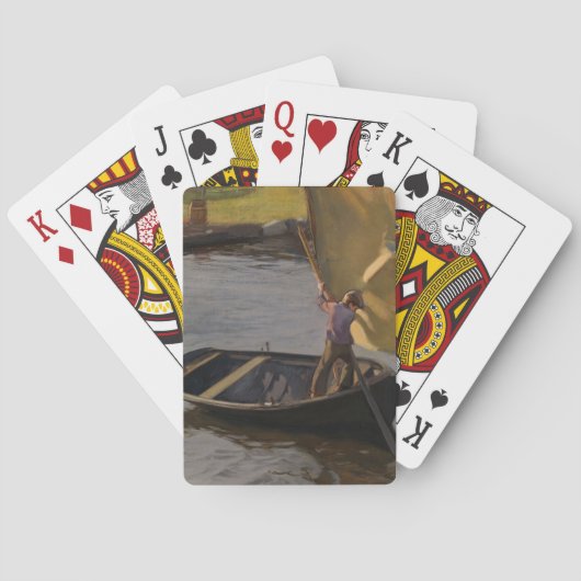 Jeu De Cartes Garçon en voilier sur la rivière (par Magnus Encke (dos)
