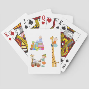 Jeu De Cartes Garçons avec pépinière train Giraffe et Wagon