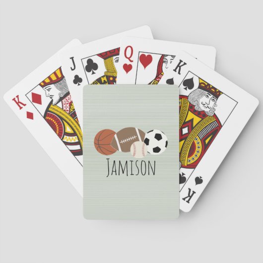 Jeu De Cartes Garçons Sports Green Stripe (dos)