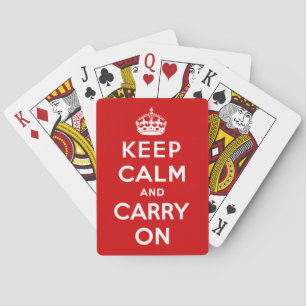 Jeu De Cartes Gardez le calme et continuez (conception rouge)