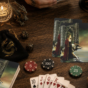 Jeu De Cartes Gardienne Loup Sorcière Mystique Portail de Pierre