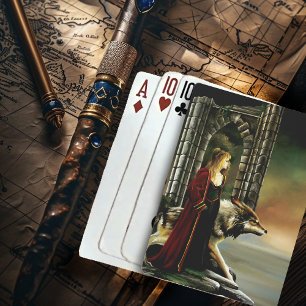 Jeu De Cartes Gardienne Loup Sorcière Mystique Portail de Pierre
