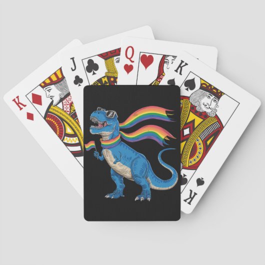 Jeu De Cartes Gay pride Dino Trex Rainbow Flag Lgbt Ally (dos)