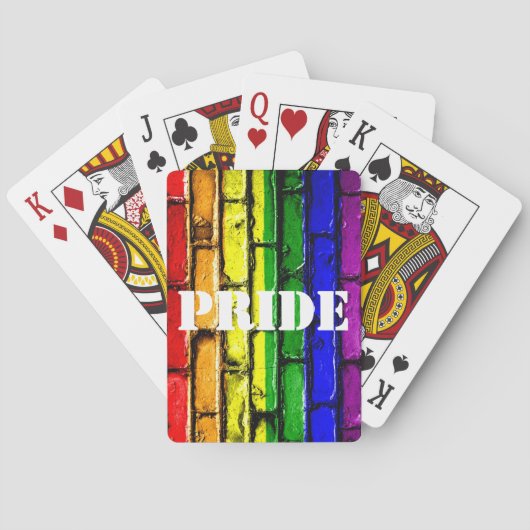 Jeu De Cartes Gay pride Rainbow Bricks Jouer des cartes (dos)