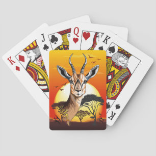 Jeu De Cartes Gazelle Antelope africaine animal sauvage