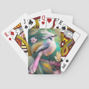 Jeu De Cartes Geai fantaisie à queue rose et crête blanche